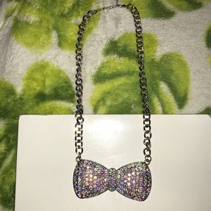 Betsy Johnson Gemstone Iridescent Silver Necklace